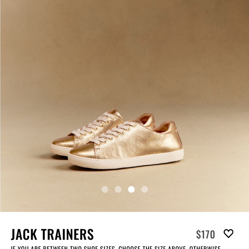 Sezane Jack Gold Leather Sneakers